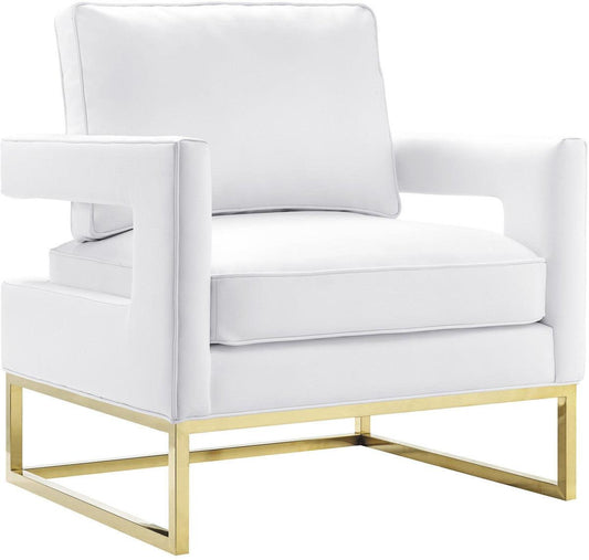 Sedia Annabelle in pelle bianca