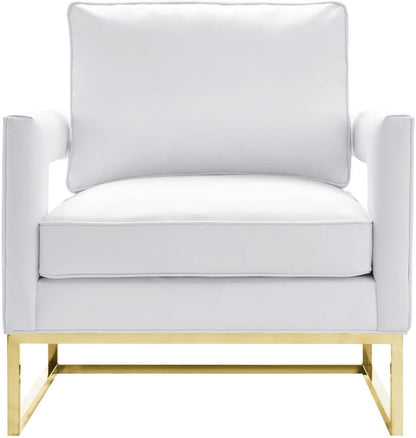 Sedia Annabelle in pelle bianca