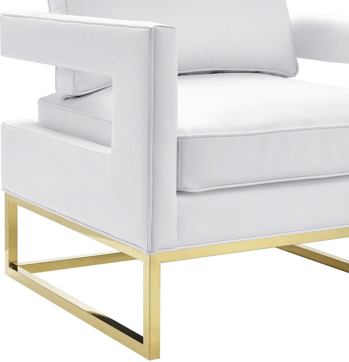 Sedia Annabelle in pelle bianca