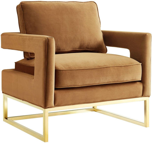 Sedia Annabelle in velluto cognac