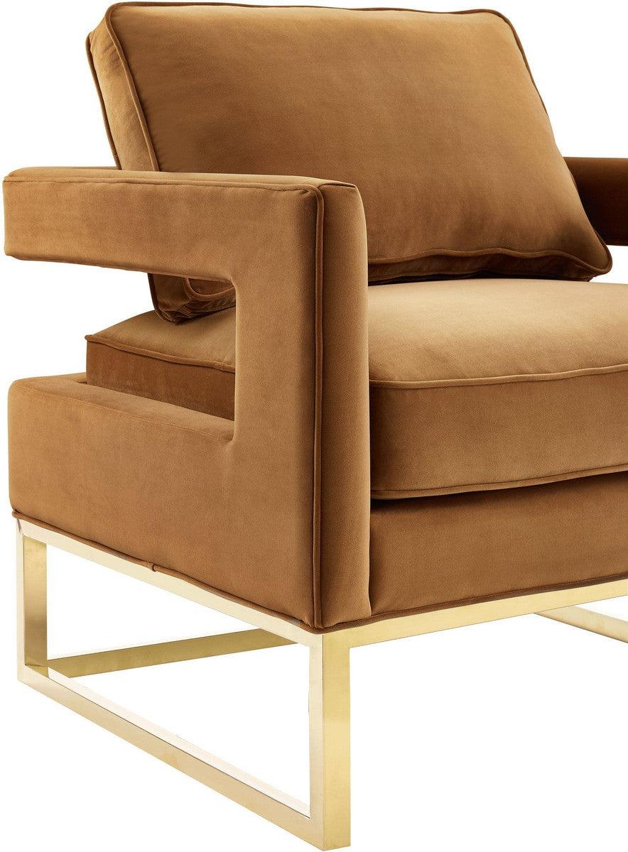 Sedia Annabelle in velluto cognac