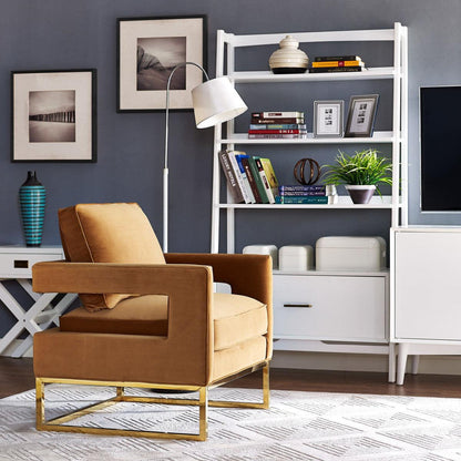 Sedia Annabelle in velluto cognac