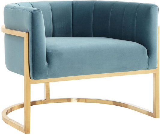 Sedia Magna Sea Blue con base dorata