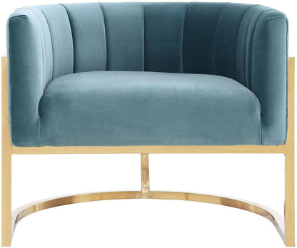Sedia Magna Sea Blue con base dorata