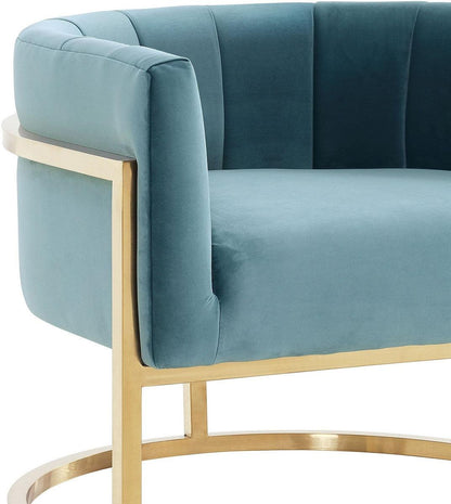 Sedia Magna Sea Blue con base dorata