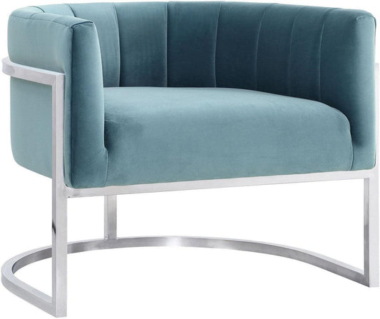 Sedia Magna Sea Blue con base argentata