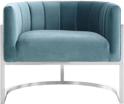 Sedia Magna Sea Blue con base argentata