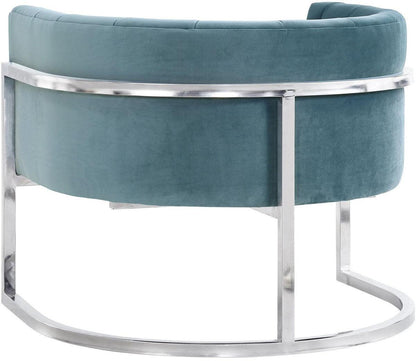 Sedia Magna Sea Blue con base argentata