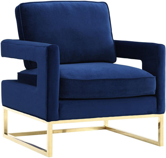 Sedia Annabelle in velluto blu navy