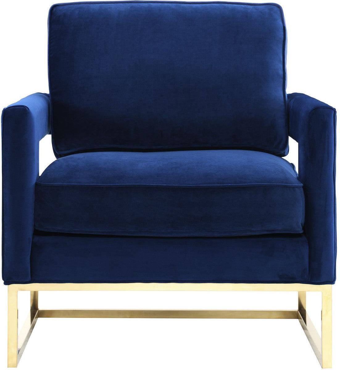 Sedia Annabelle in velluto blu navy