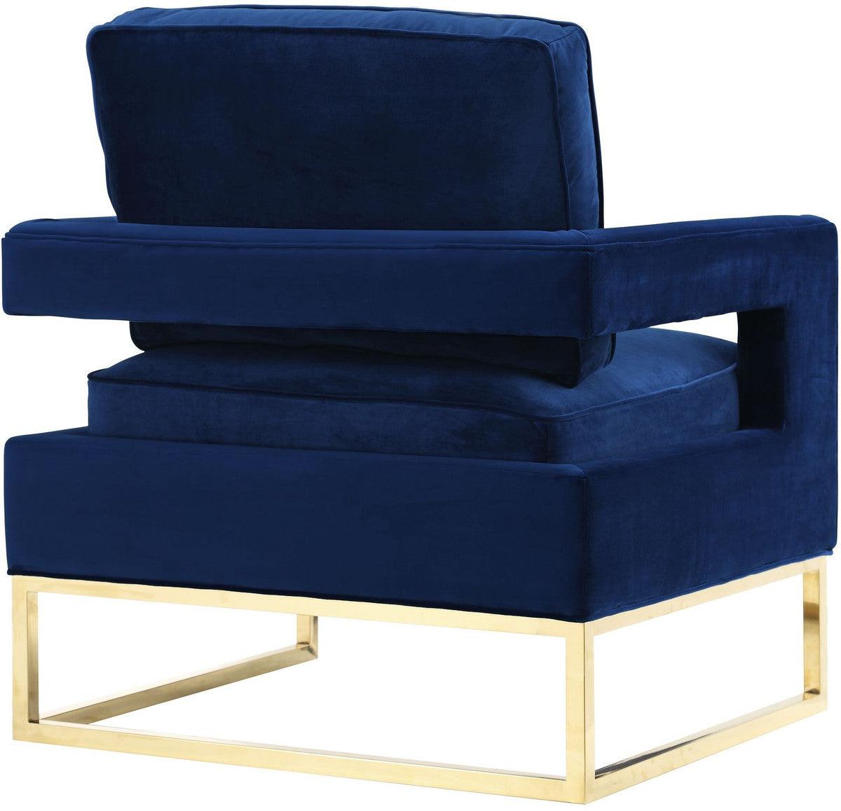 Sedia Annabelle in velluto blu navy