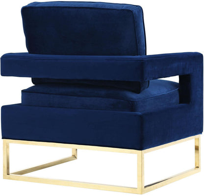 Sedia Annabelle in velluto blu navy