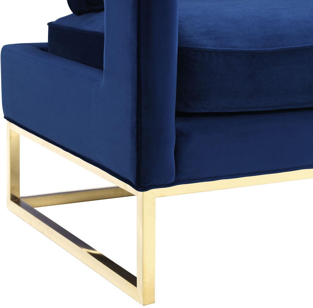 Sedia Annabelle in velluto blu navy