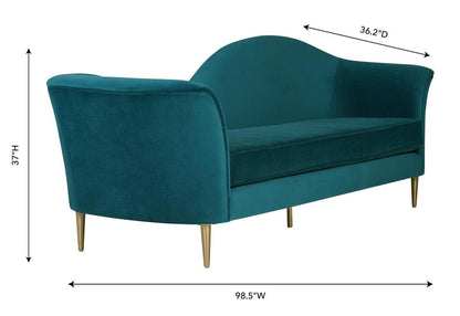 Divano in velluto Plymouth Aqua