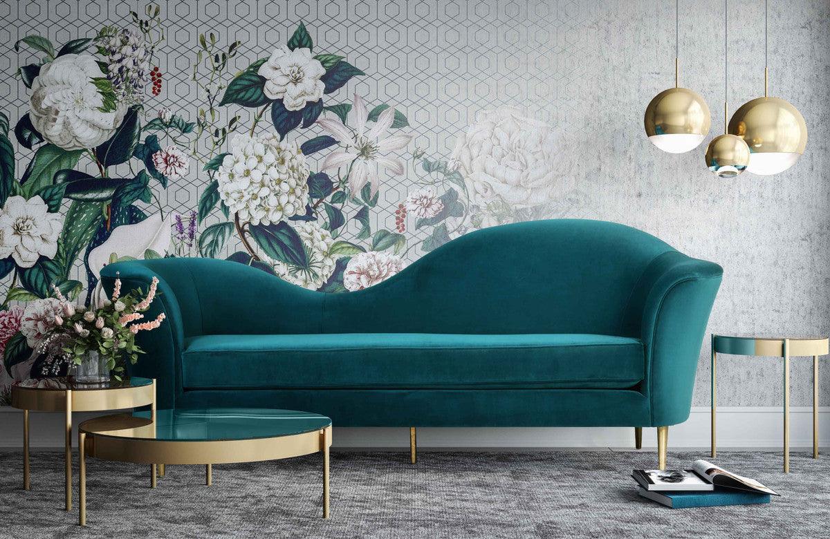 Divano in velluto Plymouth Aqua