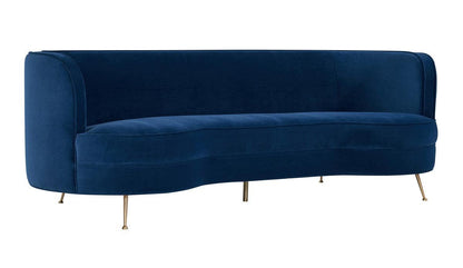 Divano in velluto blu navy Flay
