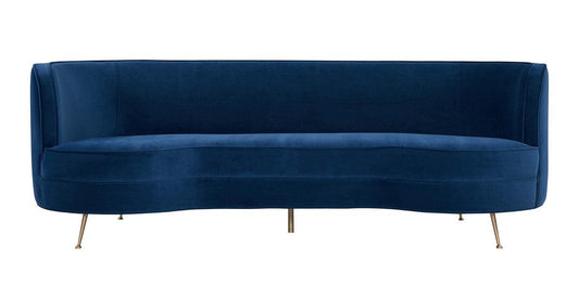 Divano in velluto blu navy Flay