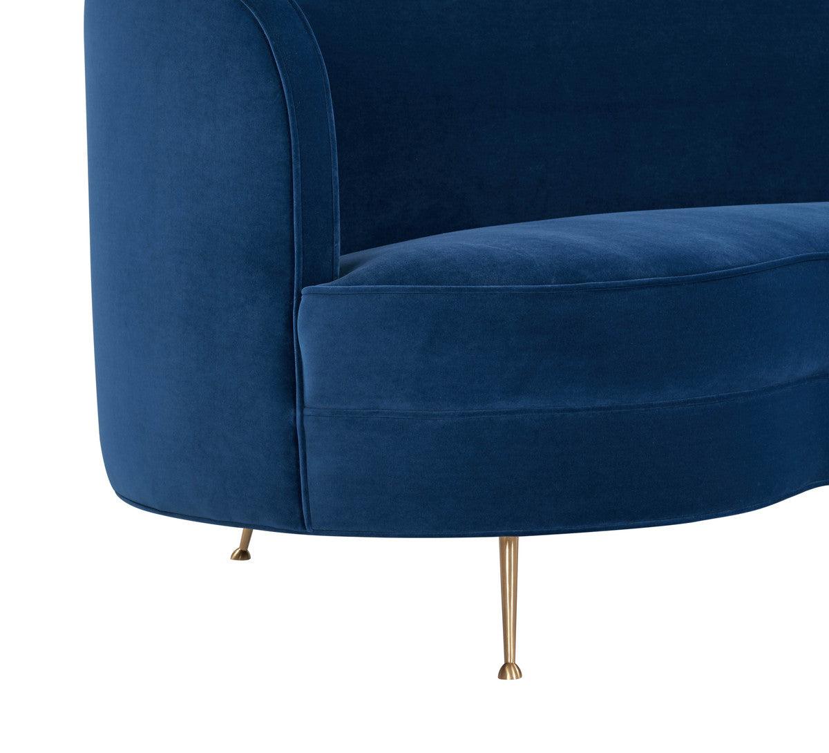 Divano in velluto blu navy Flay