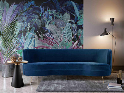 Divano in velluto blu navy Flay