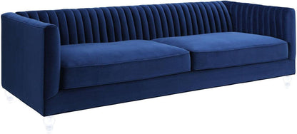 Divano in velluto blu navy Ava