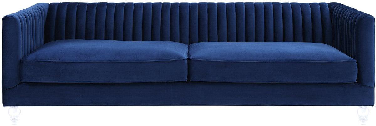 Divano in velluto blu navy Ava