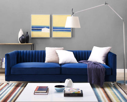 Divano in velluto blu navy Ava