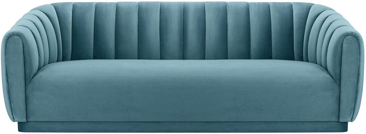 Divano Arnold in velluto blu mare