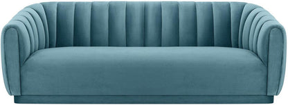 Divano Arnold in velluto blu mare