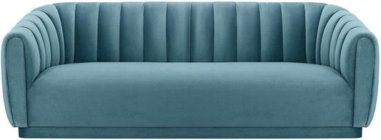 Divano Arnold in velluto blu mare