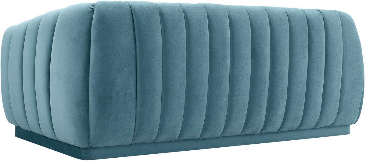Divano Arnold in velluto blu mare