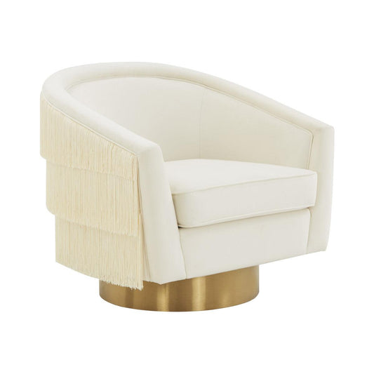 Sedia girevole Flapper Cream