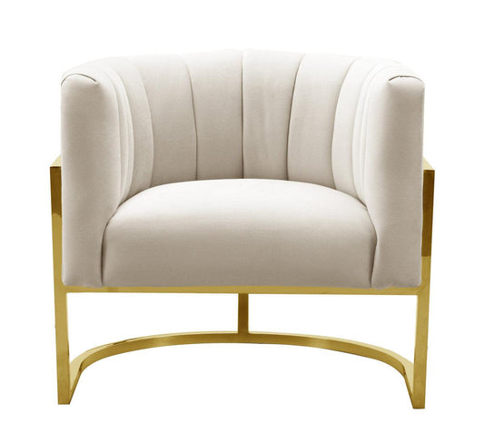 Sedia Magna Spotted Cream con base dorata