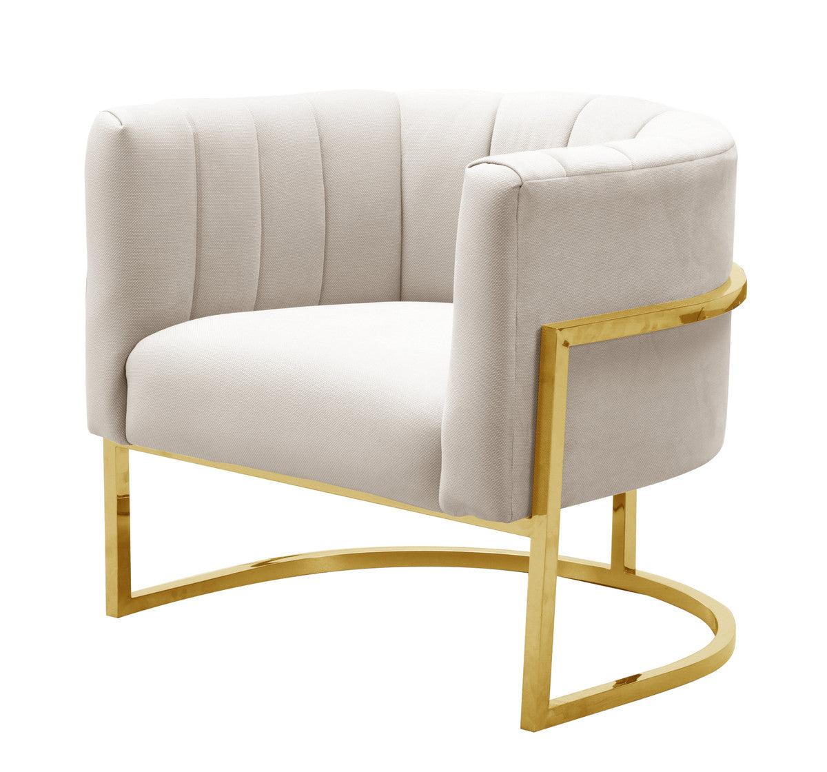 Sedia Magna Spotted Cream con base dorata