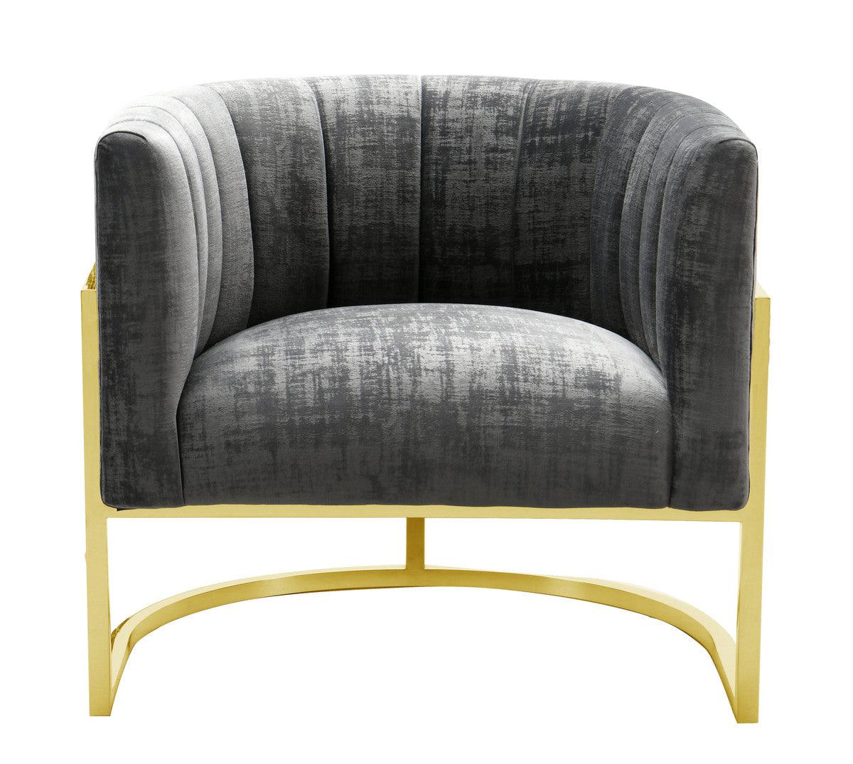 Sedia Magna Grey con base dorata