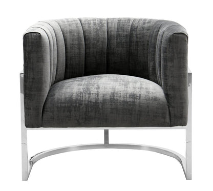Sedia Magna Grey con base argentata