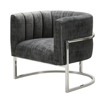 Sedia Magna Grey con base argentata