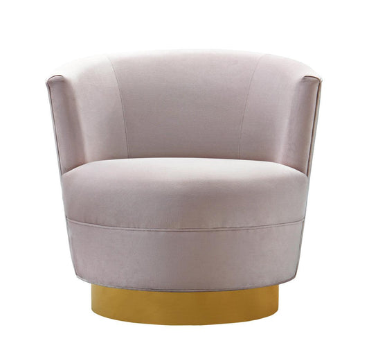 Sedia girevole in velluto blush Novak