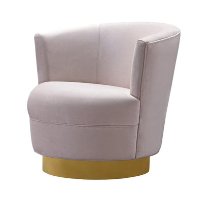 Sedia girevole in velluto blush Novak
