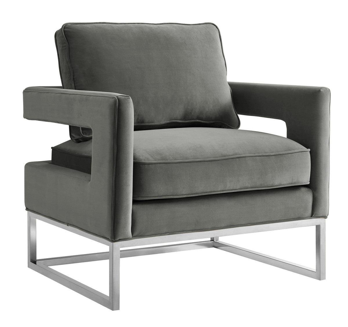 Sedia Annabelle in velluto grigio