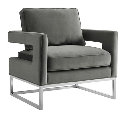 Sedia Annabelle in velluto grigio