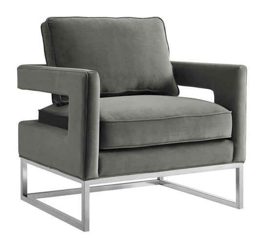 Sedia Annabelle in velluto grigio