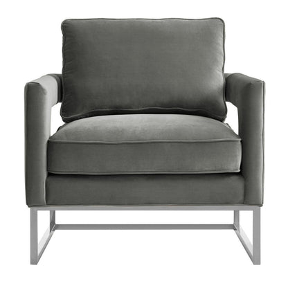 Sedia Annabelle in velluto grigio