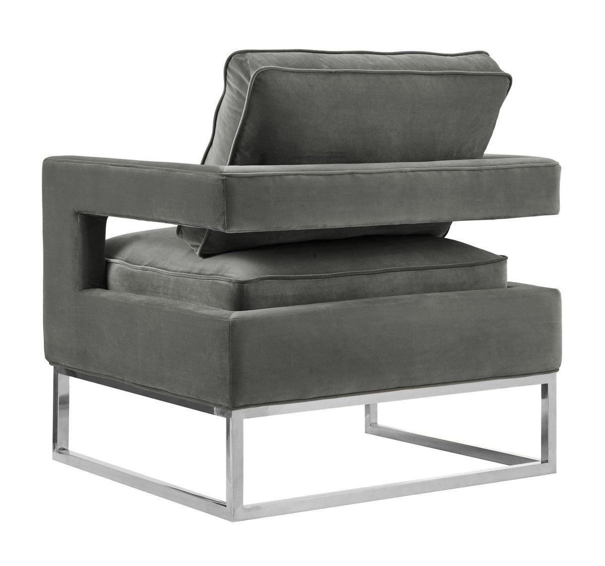 Sedia Annabelle in velluto grigio