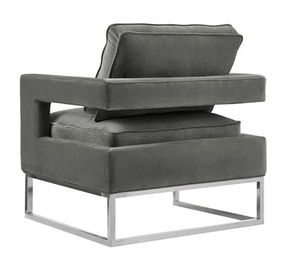 Sedia Annabelle in velluto grigio