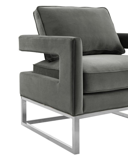 Sedia Annabelle in velluto grigio