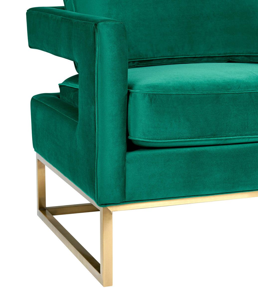 Sedia Annabelle in velluto verde