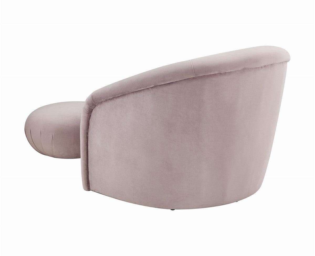 Set di sedie e pouf in velluto color malva Bosh