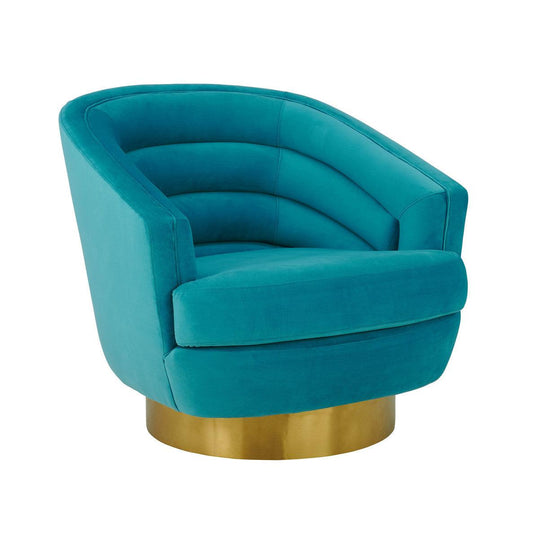 Sedia girevole Canova in velluto blu