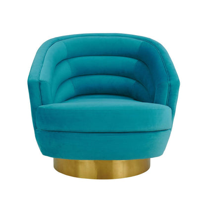 Sedia girevole Canova in velluto blu