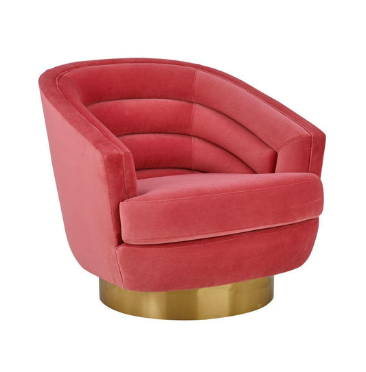 Sedia girevole Canova in velluto rosa shocking